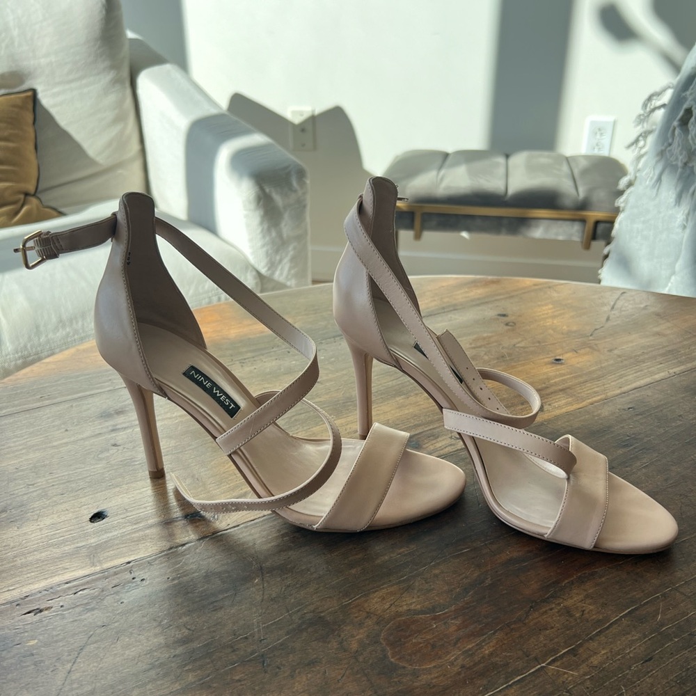 Nine West Nude Strap Pumps